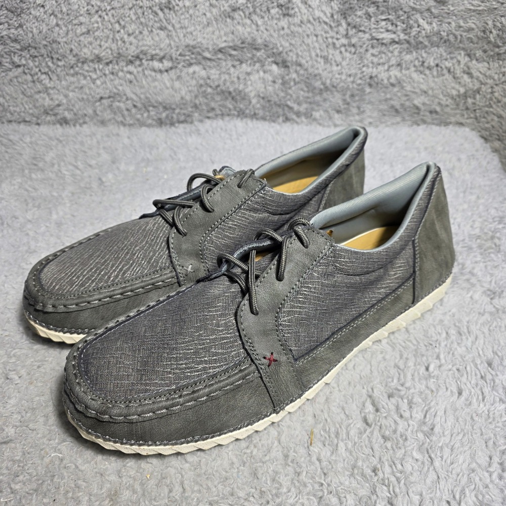 Twisted X Zero X Mens Moccasin Shoes Gray Leather Driving Moccasins‎ Mens 14
